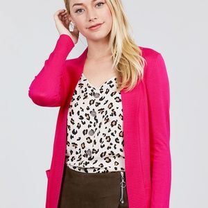 hot pink cardigan plus size